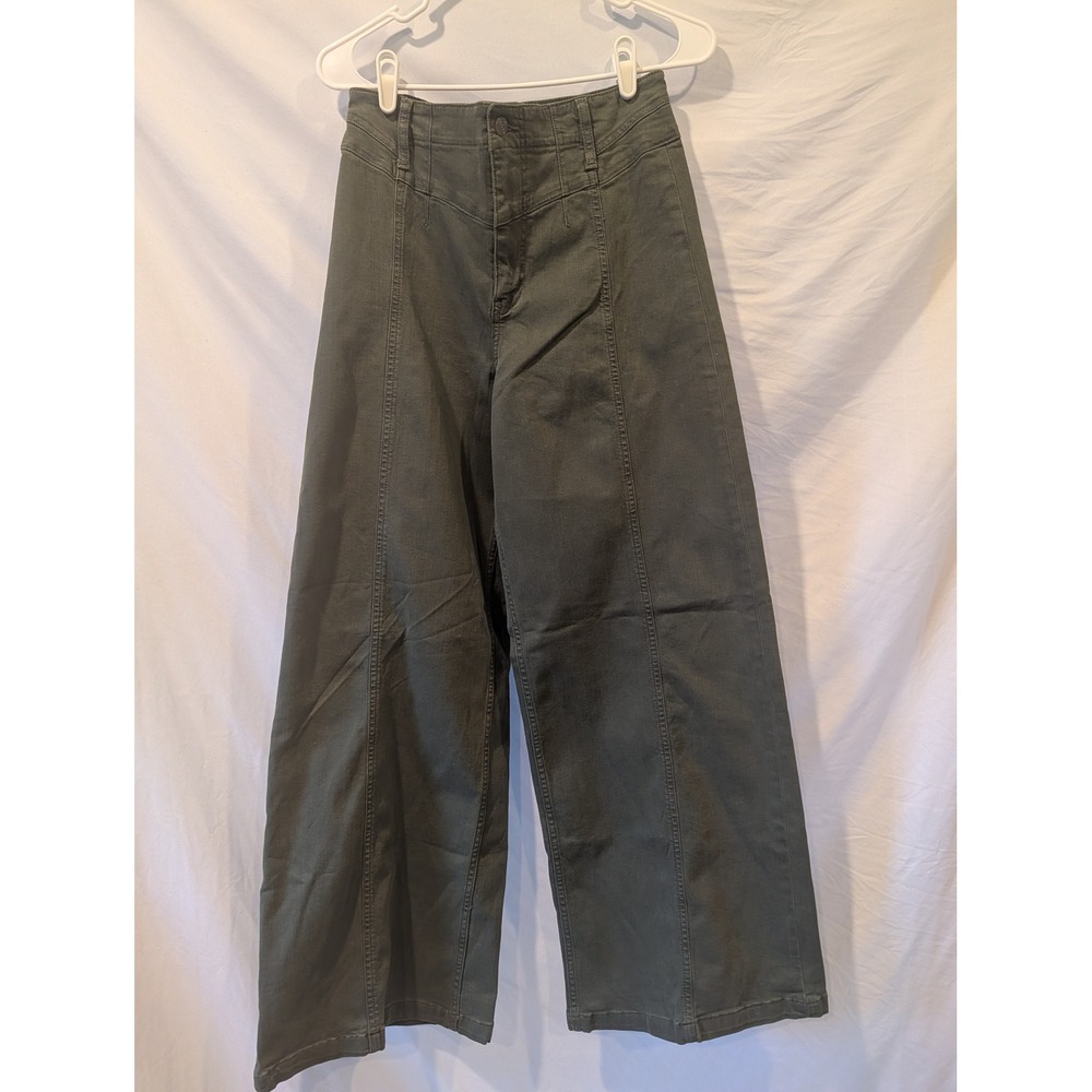 We The Free Olive Green High Rise Wide Leg Seam Detail Pants Size 29